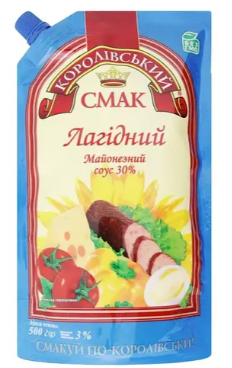 Соус майонезний Королівський смак Лагідний 30% 500 г